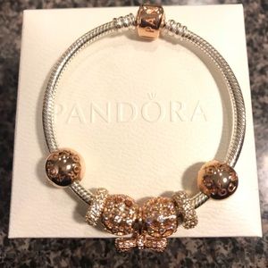 Girl’s silver and rose gold pandora bracelet